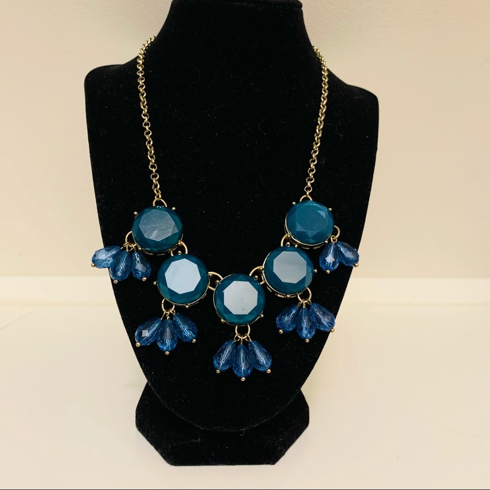 Blue Jewel Statement Necklace